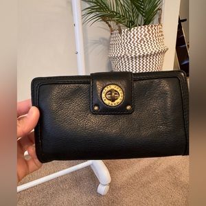 MARC by MARC JACOBS Black Turn Lock Soft Leather Wallet